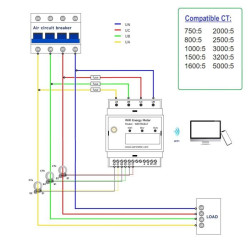 IAMMETER CLOUD 3-Phase WIFI Bidirectional Energy Meter 3-Sensor CT 3200A